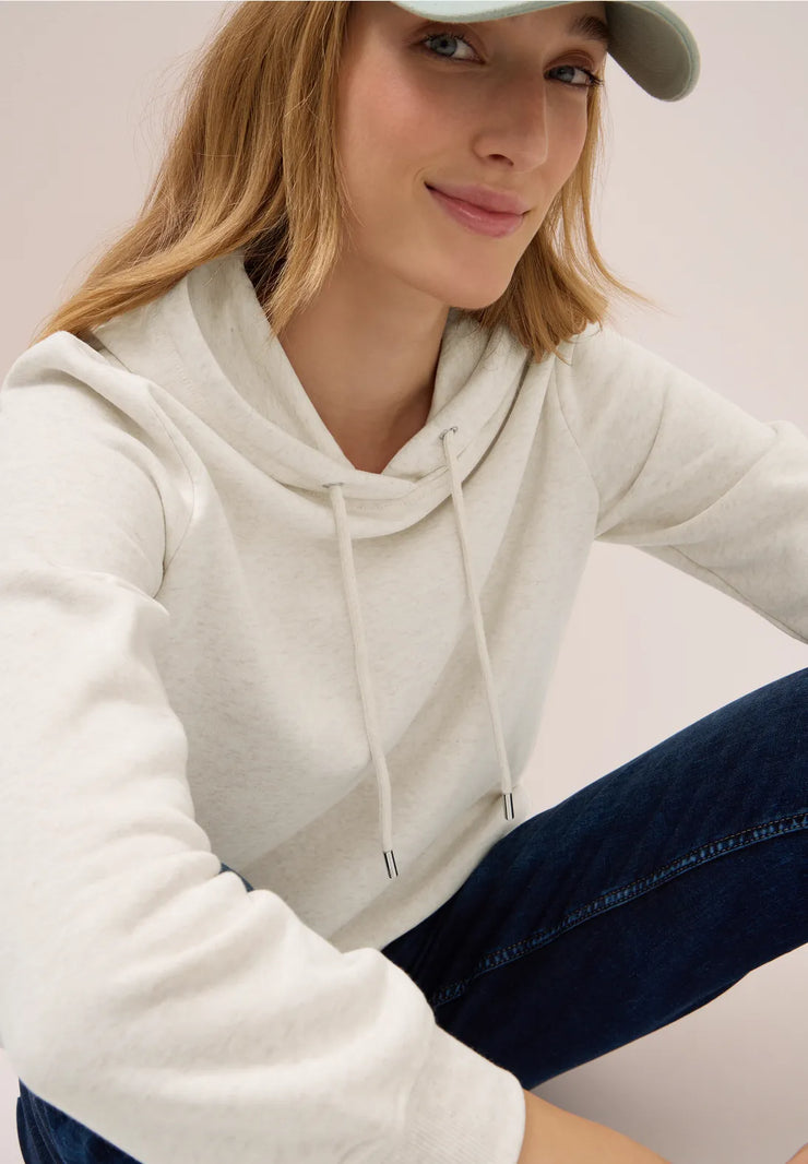 Cecil - Beige sweatshirt med huva