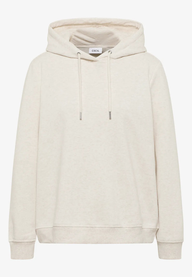 Cecil - Beige sweatshirt med huva