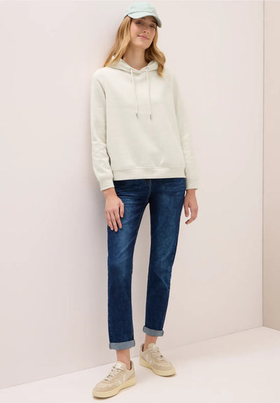 Cecil - Beige sweatshirt med huva