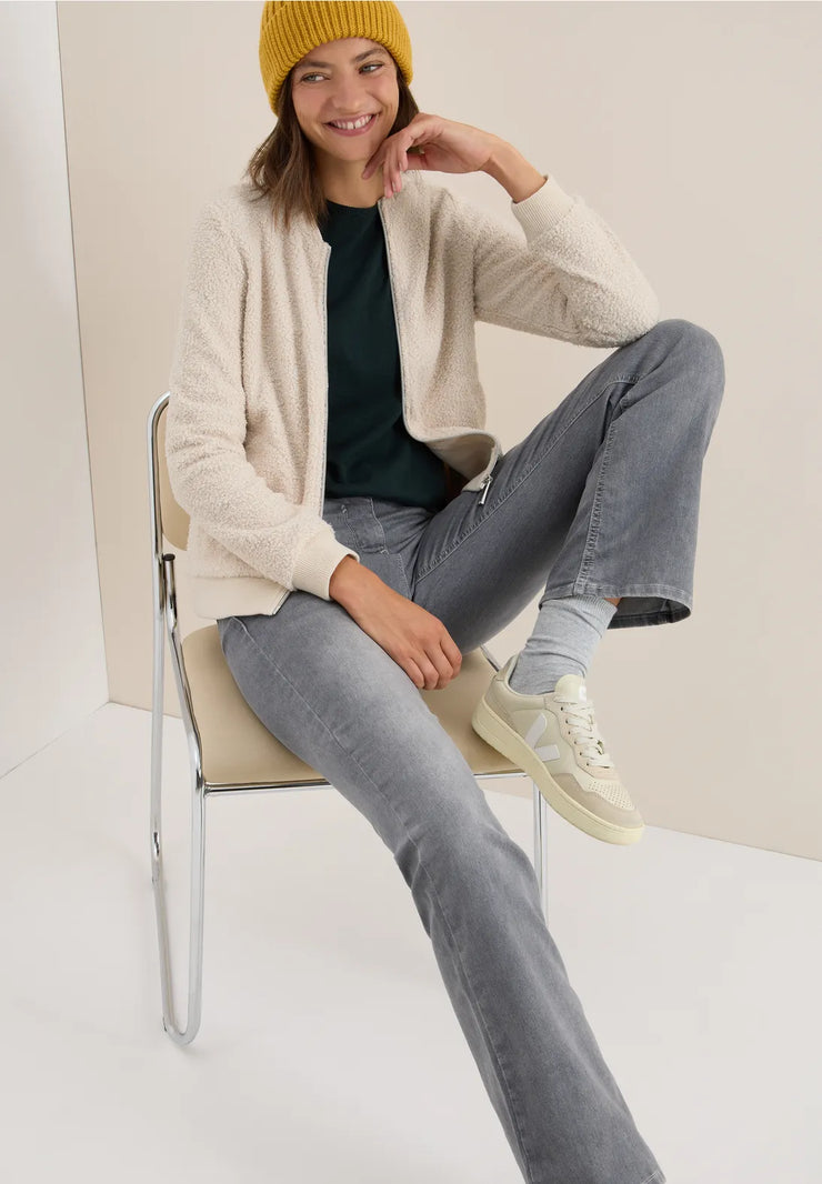 Cecil - Kort beige teddyjacka