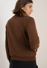 Cecil - Kort brun teddyjacka