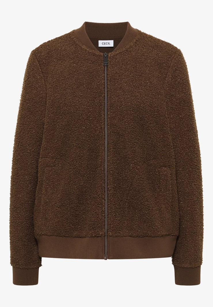 Cecil - Kort brun teddyjacka