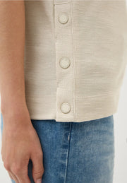 Cecil - Bouclé t-shirt med knappar