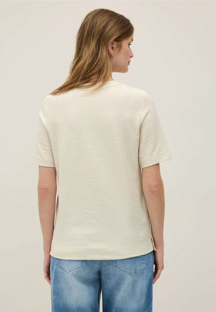 Cecil - Bouclé t-shirt med knappar