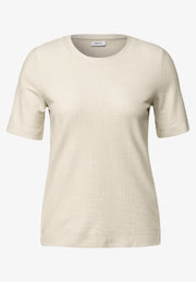 Cecil - Bouclé t-shirt med knappar