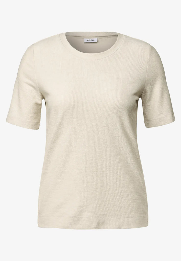 Cecil - Bouclé t-shirt med knappar