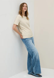 Cecil - Bouclé t-shirt med knappar