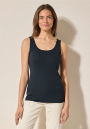 Cecil - Linda mörkblått linne eko bomull