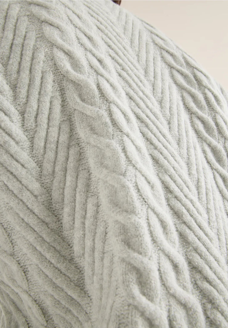 Cecil - Grå kabelstickad tröja