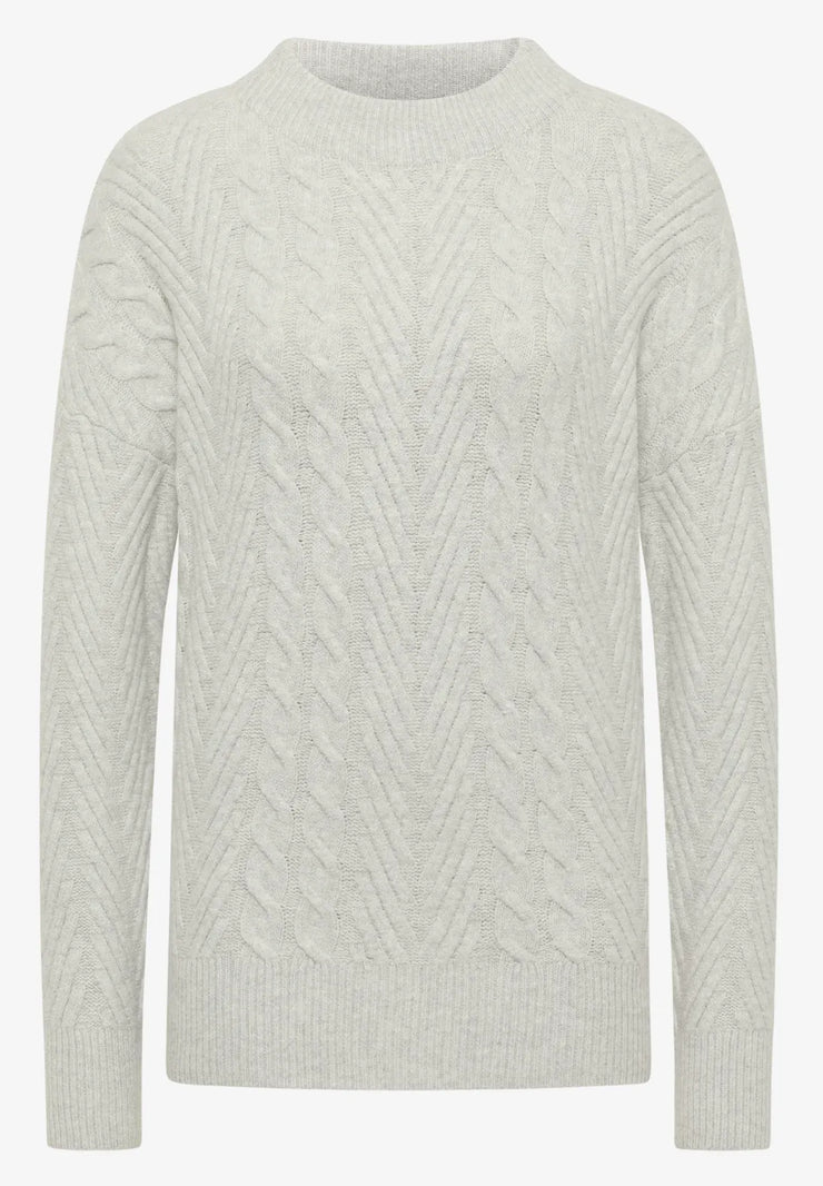 Cecil - Grå kabelstickad tröja