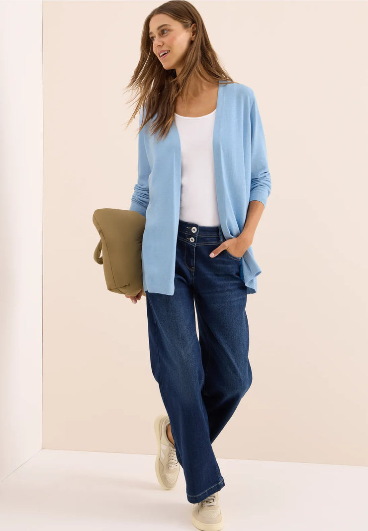 Cecil - Ljusblå kofta i bomull viskos