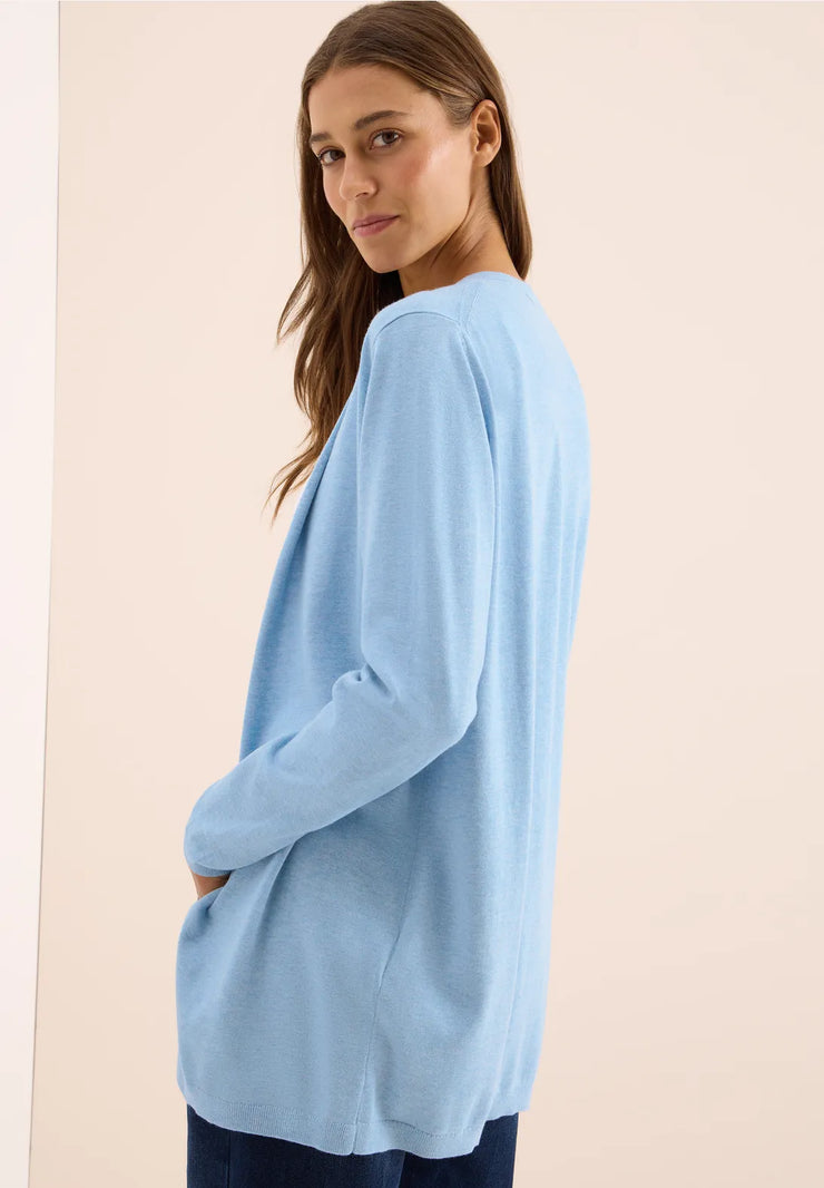 Cecil - Ljusblå kofta i bomull viskos