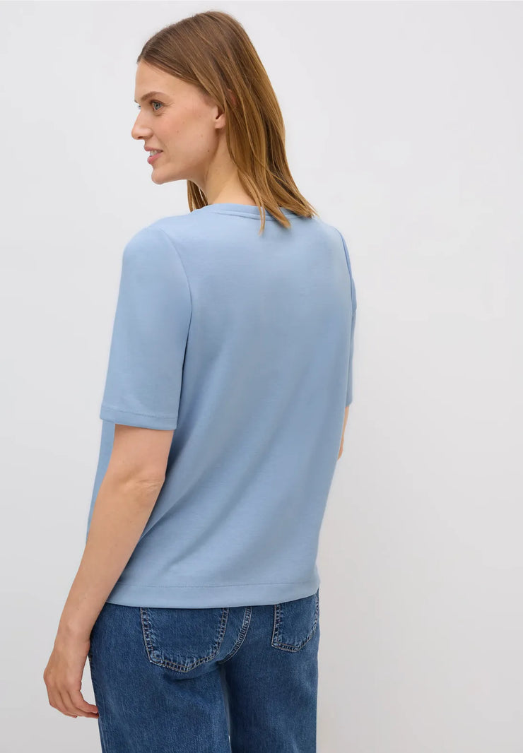 Cecil - Ljusblå kortärmad sweatshirt