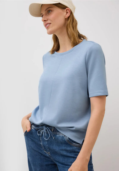 Cecil - Ljusblå kortärmad sweatshirt