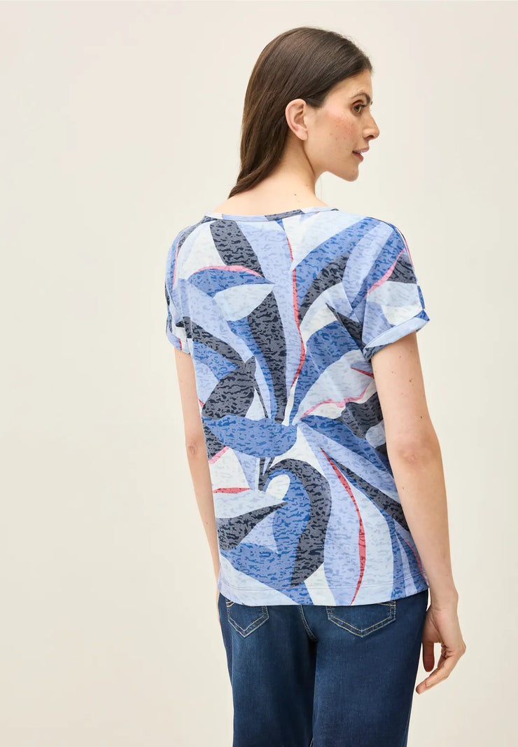 Cecil - Mönstrad burnout t-shirt