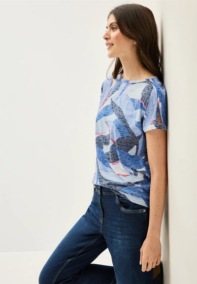 Cecil - Mönstrad burnout t-shirt