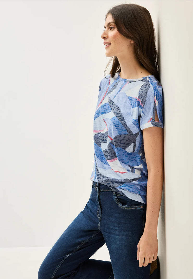 Cecil - Mönstrad burnout t-shirt