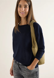 Cecil - Mörkblå stickad tröja