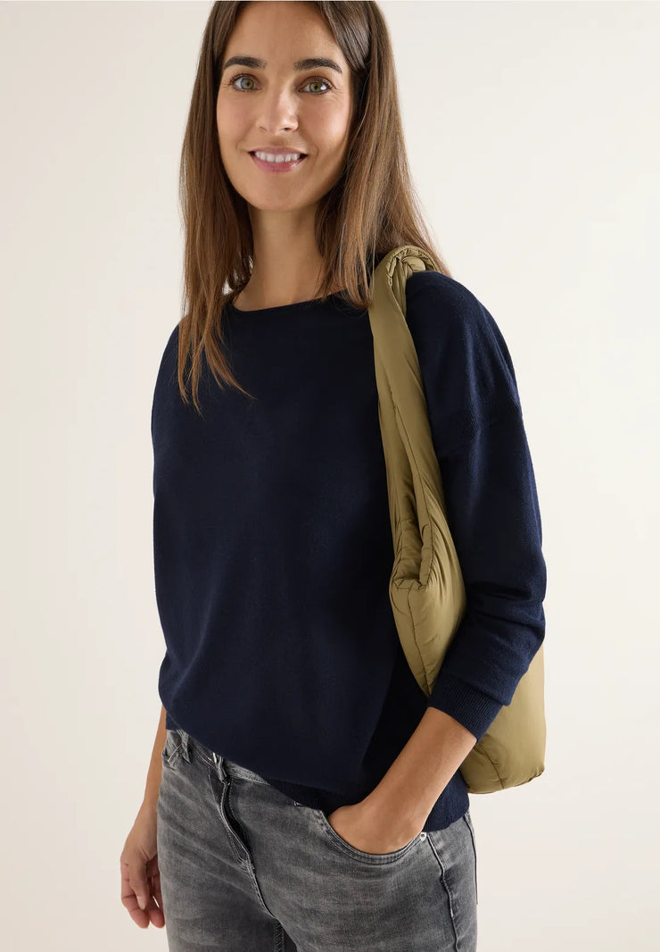 Cecil - Mörkblå stickad tröja