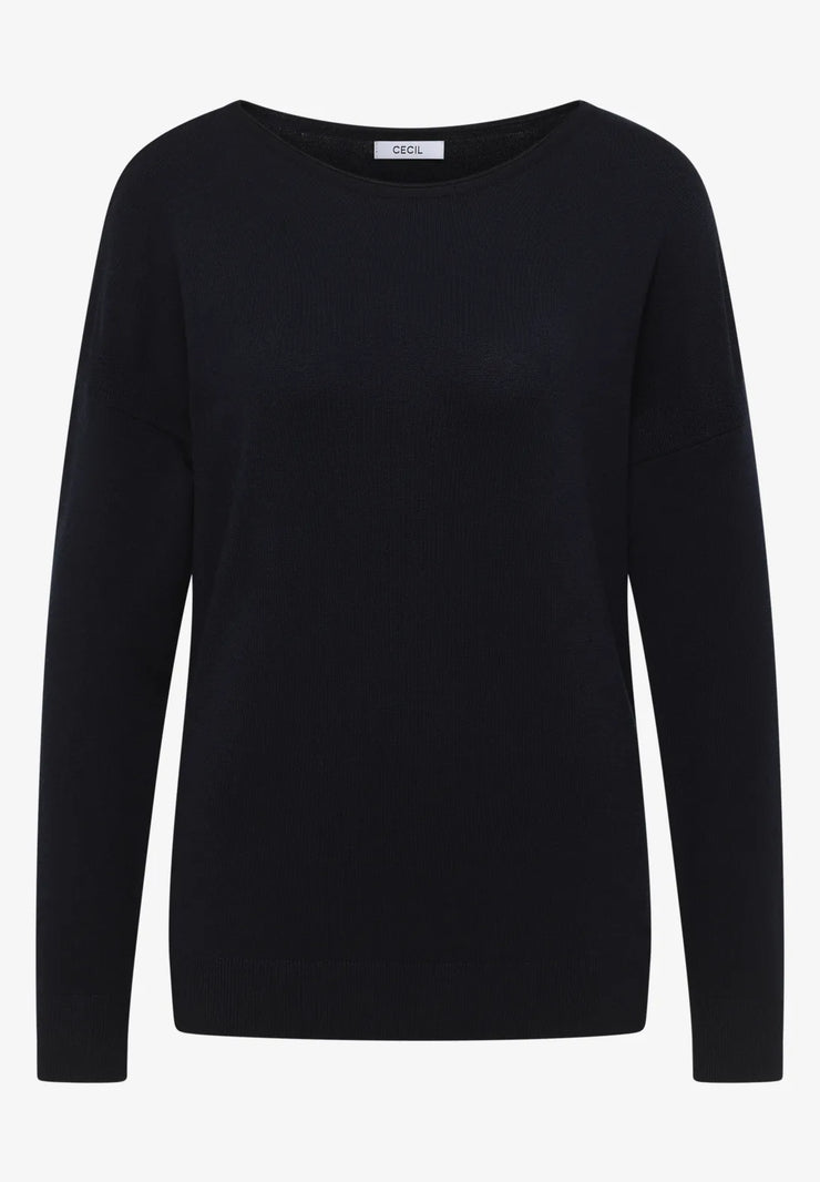 Cecil - Mörkblå stickad tröja