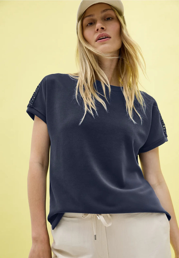 Cecil - Mörkblå t-shirt silk touch