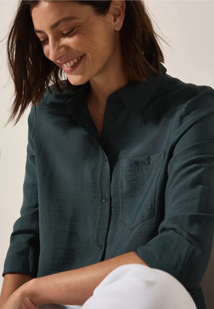 Cecil - Mörkgrön blus aerobine finish