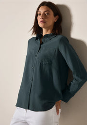 Cecil - Mörkgrön blus aerobine finish