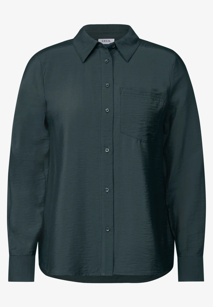 Cecil - Mörkgrön blus aerobine finish