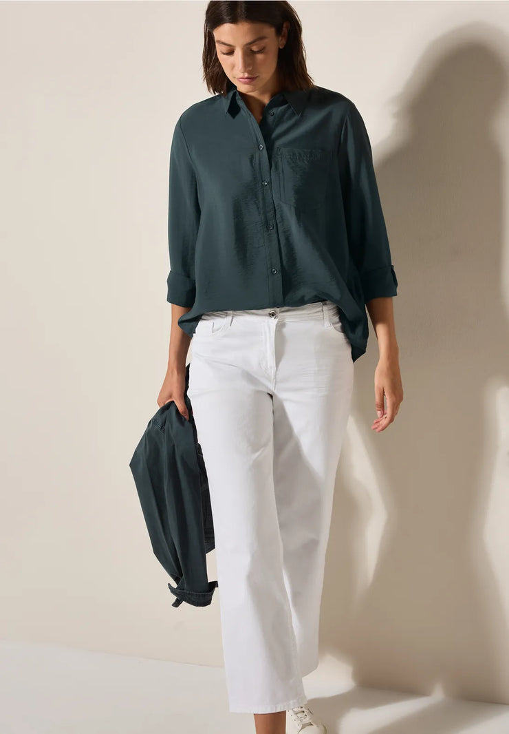 Cecil - Mörkgrön blus aerobine finish