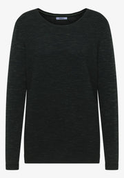 Cecil - Mörkgrön ribbstickad tröja