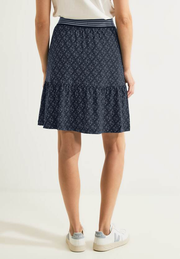 Cecil - Mörkblå mönstrad kjol