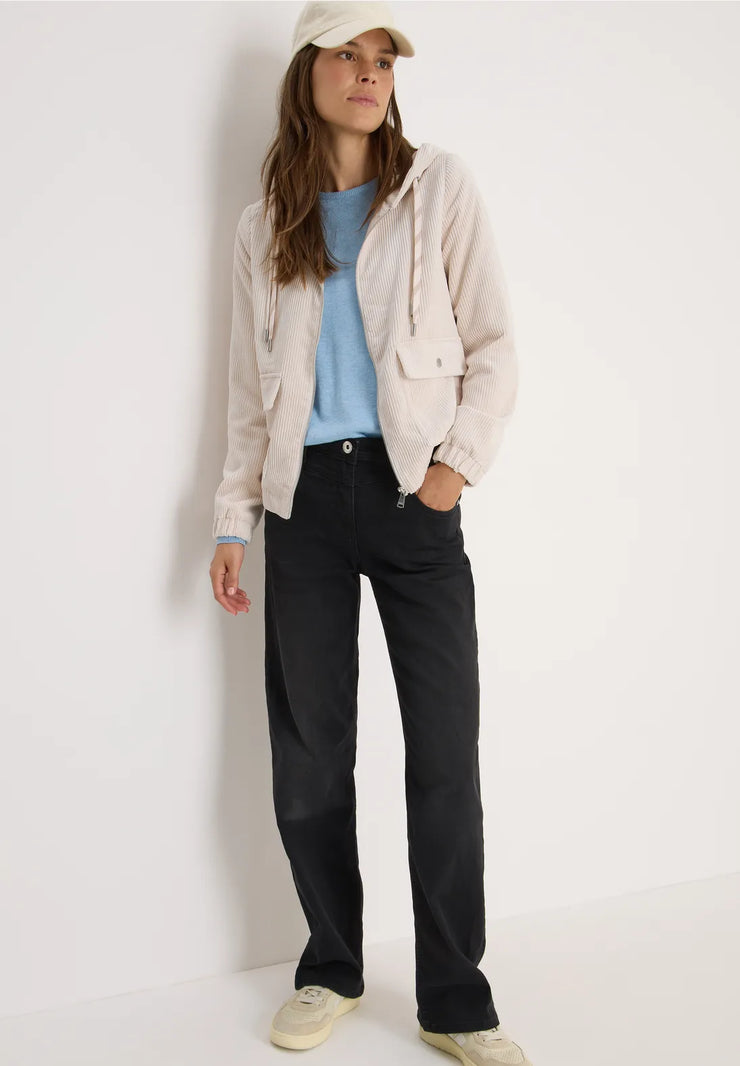 Cecil - Beige manchesterjacka med huva