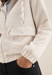 Cecil - Beige manchesterjacka med huva