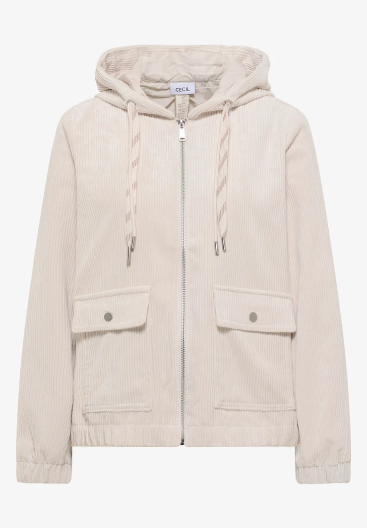 Cecil - Beige manchesterjacka med huva