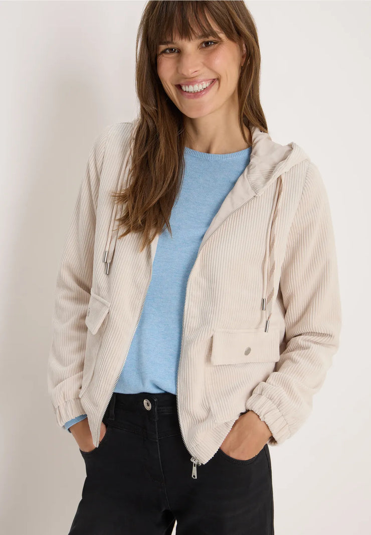 Cecil - Beige manchesterjacka med huva