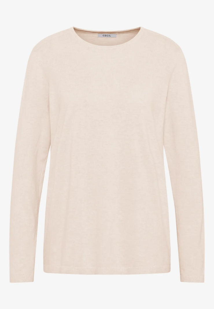 Cecil - Beige finstickad tröja
