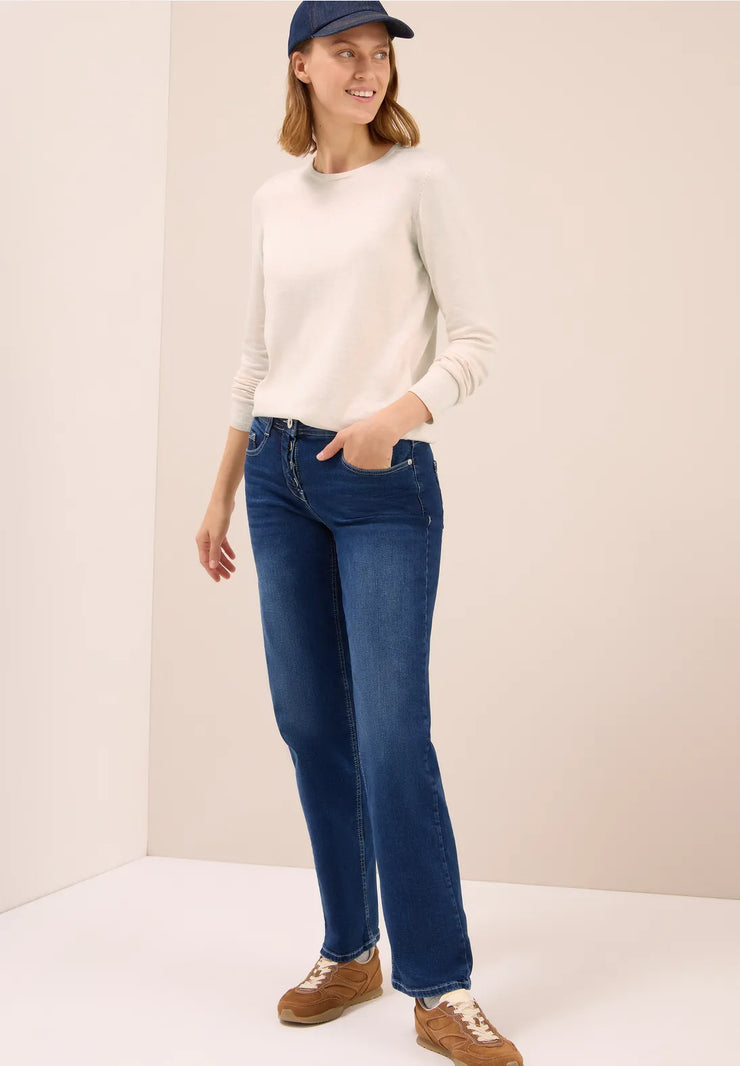 Cecil - Beige finstickad tröja
