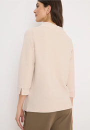 Cecil - Beige topp i ottomanjersey