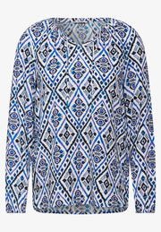 Cecil - Off white mönstrad blus