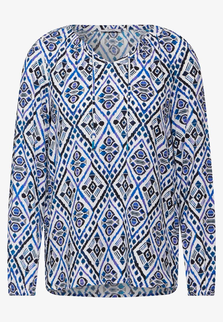 Cecil - Off white mönstrad blus