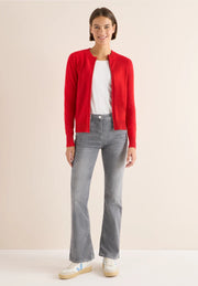 Cecil - Röd kofta med dragkedja