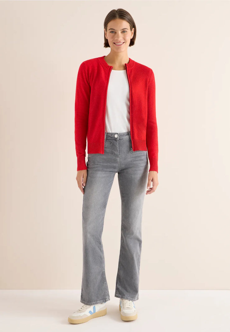 Cecil - Röd kofta med dragkedja