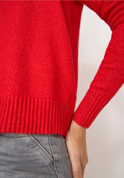 Cecil - Röd kofta med dragkedja