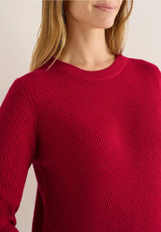 Cecil - Röd ribbstickad tröja