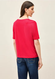 Cecil - Röd t-shirt eko bomull