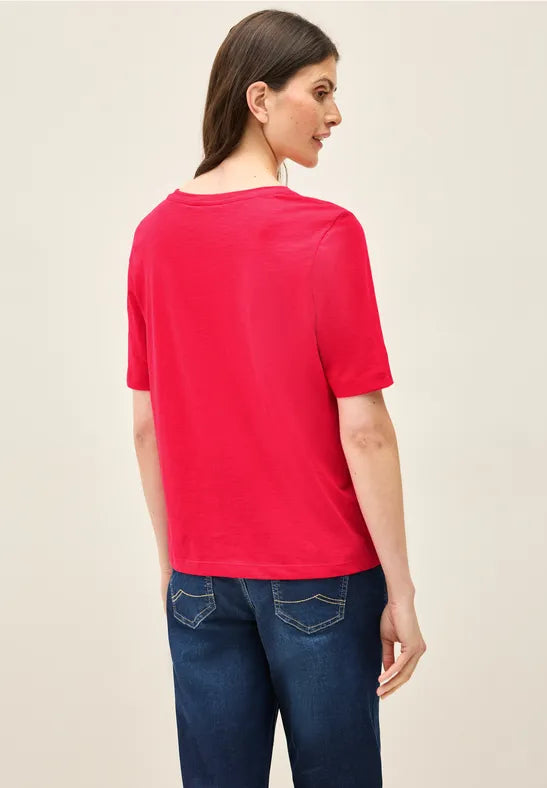 Cecil - Röd t-shirt eko bomull