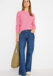 Cecil - Rosa ribbstickad tröja