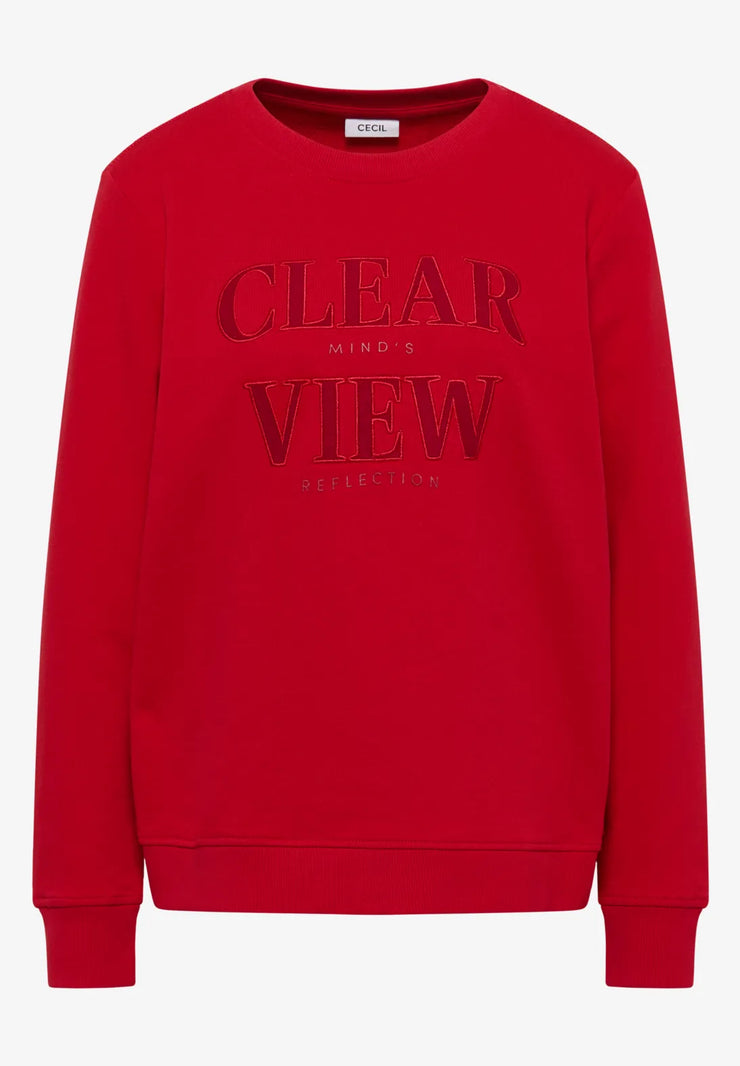 Cecil - Röd collegetröja CLEAR VIEW