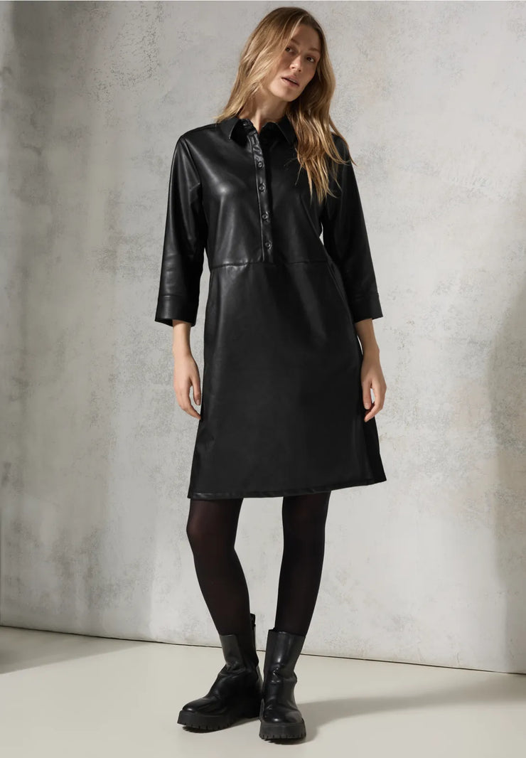 Cecil - Skjortklänning i läderimitation