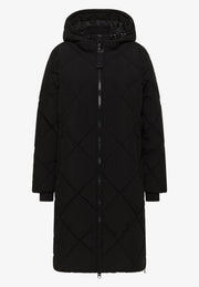 Cecil - Svart diamantquiltad täckkappa